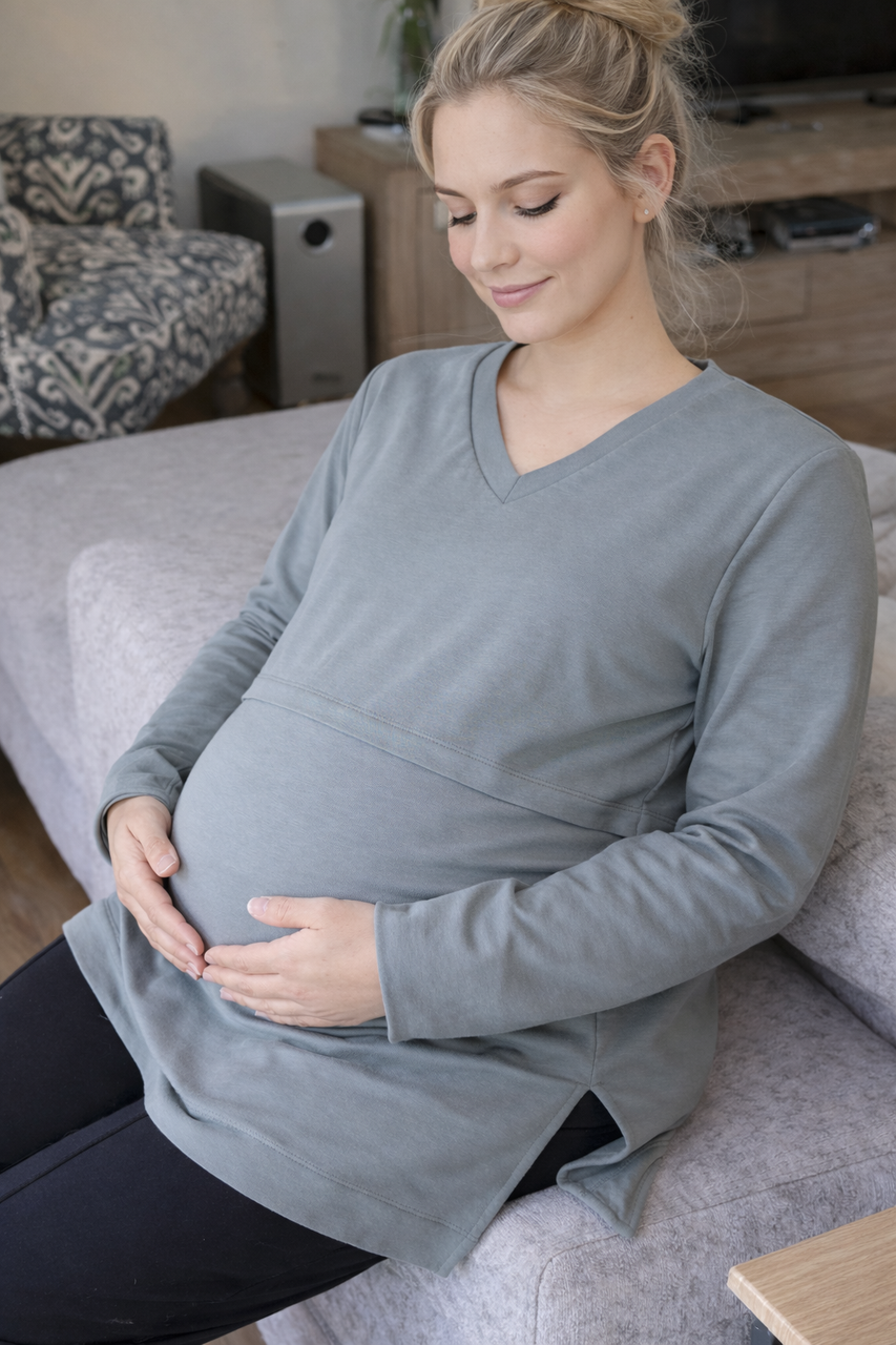 Abigail V neck sweat top