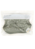 Silicone Bib & Spoon - Olive