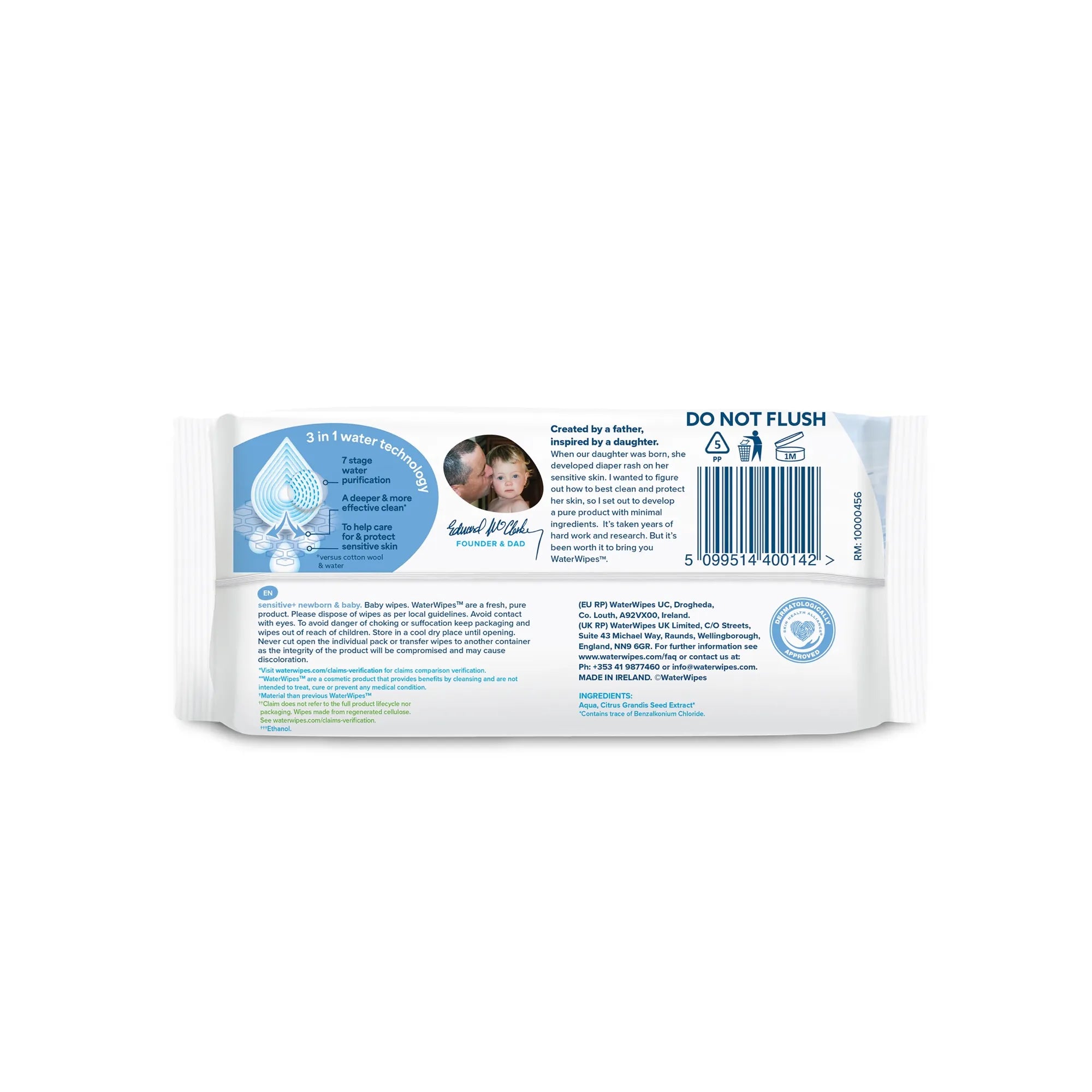 WaterWipes Baby & Newborn Sensitive Wipes 60 Pack