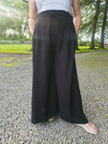 Black Linen Palazzo Pants