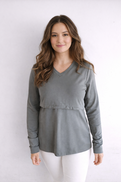 Abigail V neck sweat top