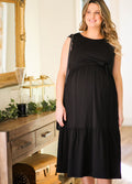 Tie Front Tiered Maternity and Nursing Dress