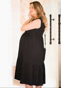 Tie Front Tiered Maternity and Nursing Dress