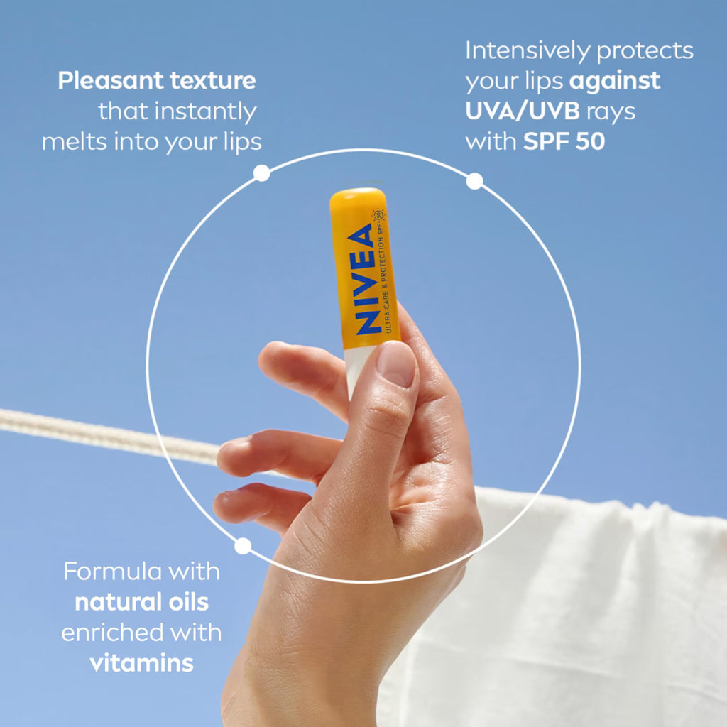 Nivea Ultra Care and Protection SPF50 Lip Balm 4.8g