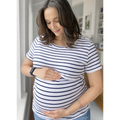 Classic Cotton Tee Stripes -  Maternity Breastfeeding