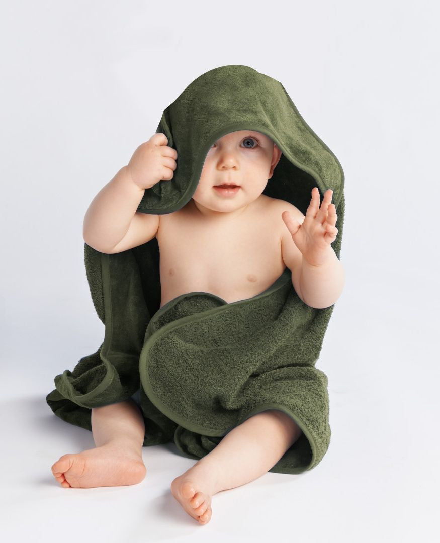 Hooded Baby Towel - Olive
