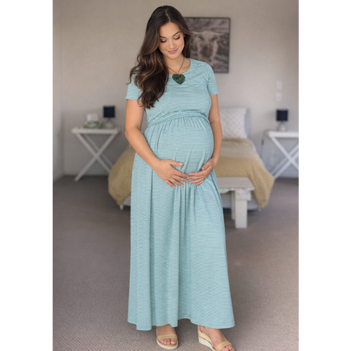 maxi dresses for breastfeeding Breastmates Teal Dress Maison Yiy 105F) and hang dry/air I've been so excited Color:Ivory(As Picture)