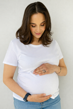 Classic Cotton Tee White - Maternity Breastfeeding