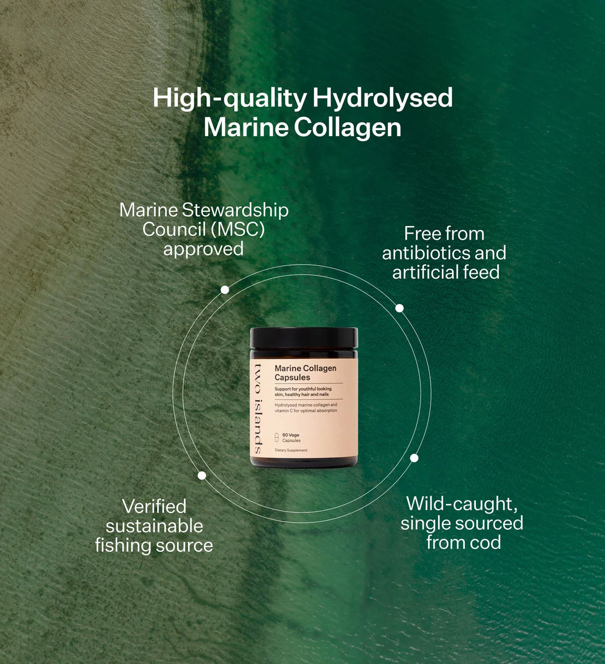 Two Isalands Marine Collagen Capsules 60s
