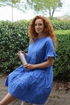 Mika Cobalt Blue Tiered Dress - Maternity & Breastfeeding