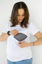 Classic Cotton Tee White - Maternity Breastfeeding