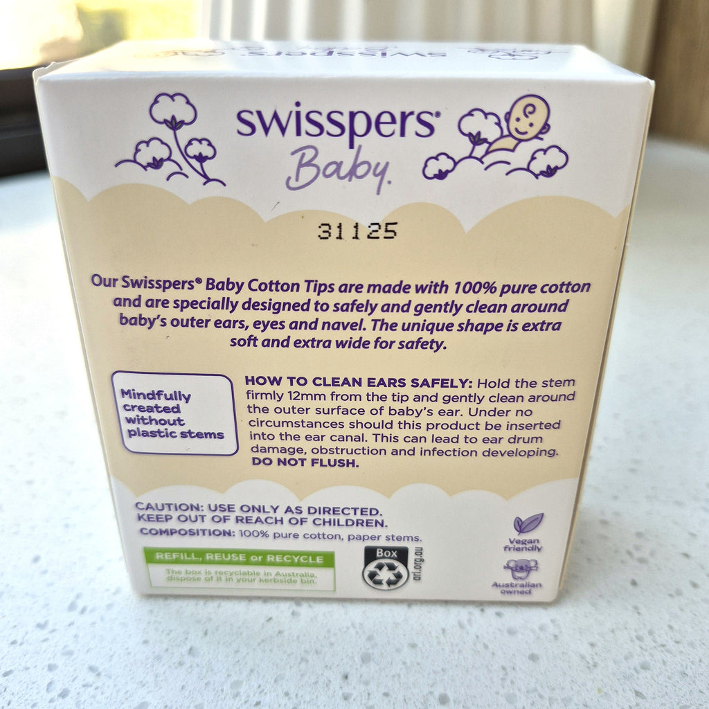 Swisspers Baby Cotton Tips Paper Stems 40 Pack
