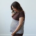 Coffee Colour-Block Maternity & Nursing Top