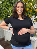 Classic Cotton Tee Black - Maternity Breastfeeding
