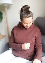 Chocolate Cloud Fleece Hoodie / Maternity & Breastfeeding