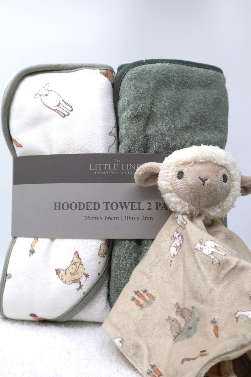 The Farmyard Lamb 2-Pack Hooded Towels