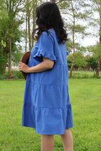 Mika Cobalt Blue Tiered Dress - Maternity & Breastfeeding
