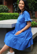 Mika Cobalt Blue Tiered Dress - Maternity & Breastfeeding