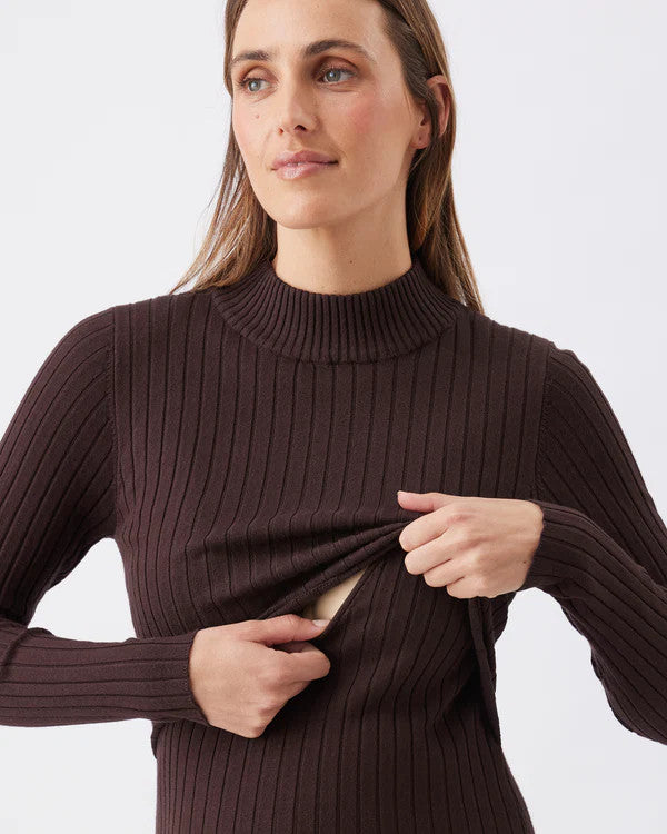 Nella Rib Nursing Knit Dress