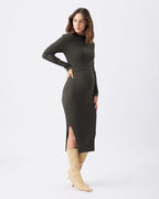 Nella Rib Nursing Knit Dress - Ivy