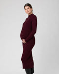 Nella Rib Nursing Knit Dress - Maroon
