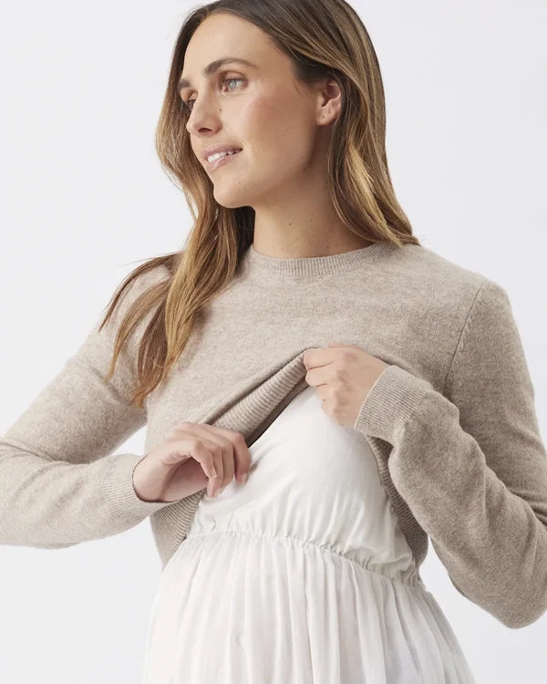 Sandy Detachable Nursing Knit - Latte