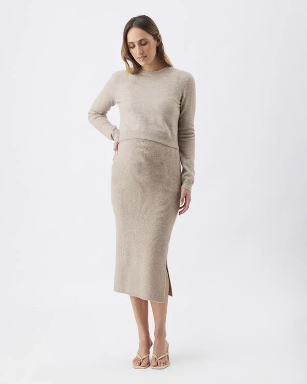 Sandy Detachable Nursing Knit - Latte