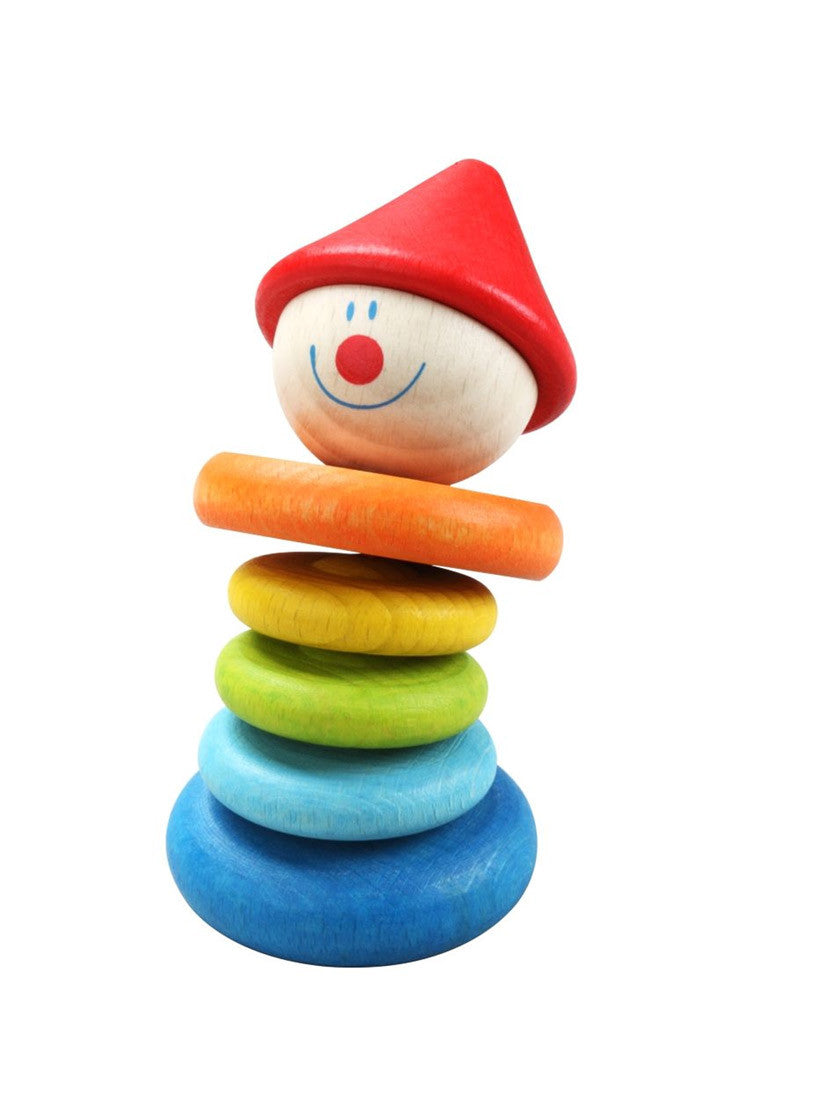 Wooden Clown Rattle