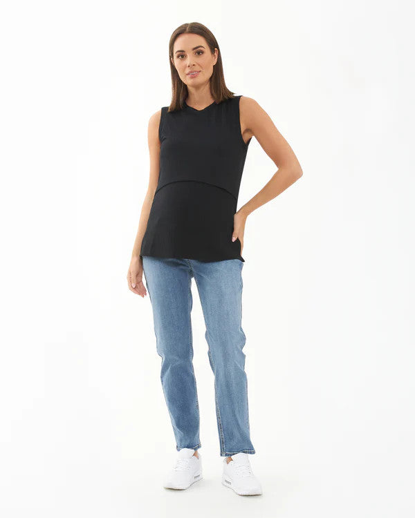 Black Peter Rib Nursing Tank - Maternity & Nursing