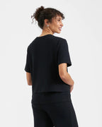 Mike Rib Nursing Top - Black