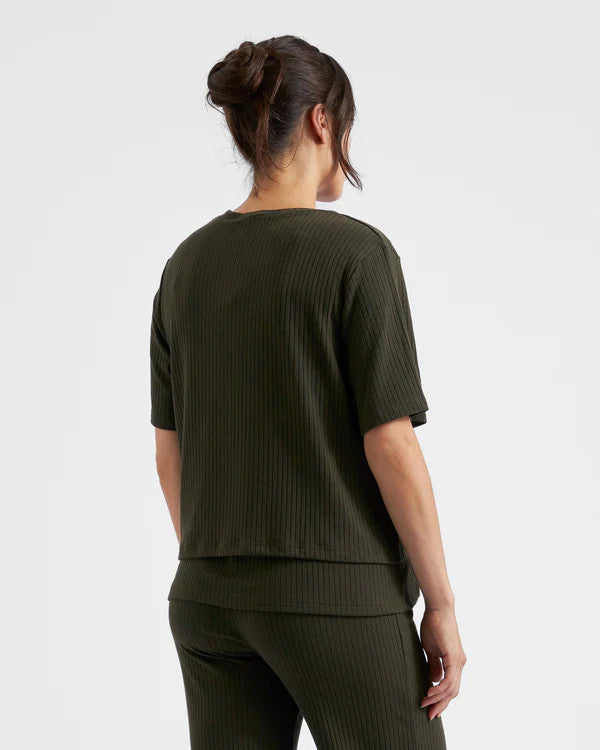 Mike Rib Nursing Top - Khaki