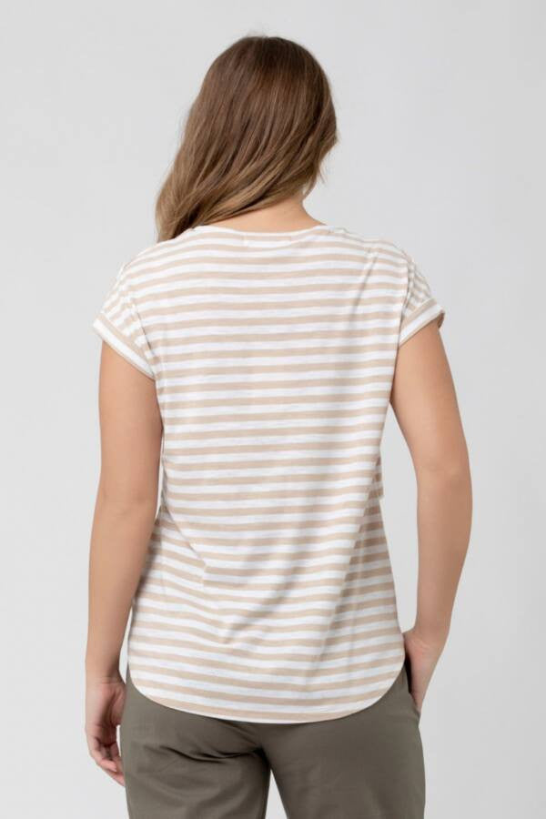 Lionel Nursing Tee Taupe / White