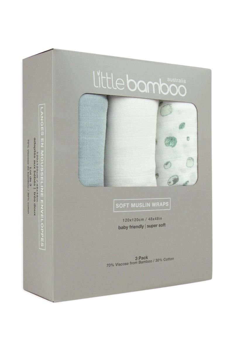 Little Bamboo Muslin Swaddle 3 Pack – Whisper