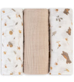 Nectar Bear 3 pack 100% Cotton Muslin Wraps