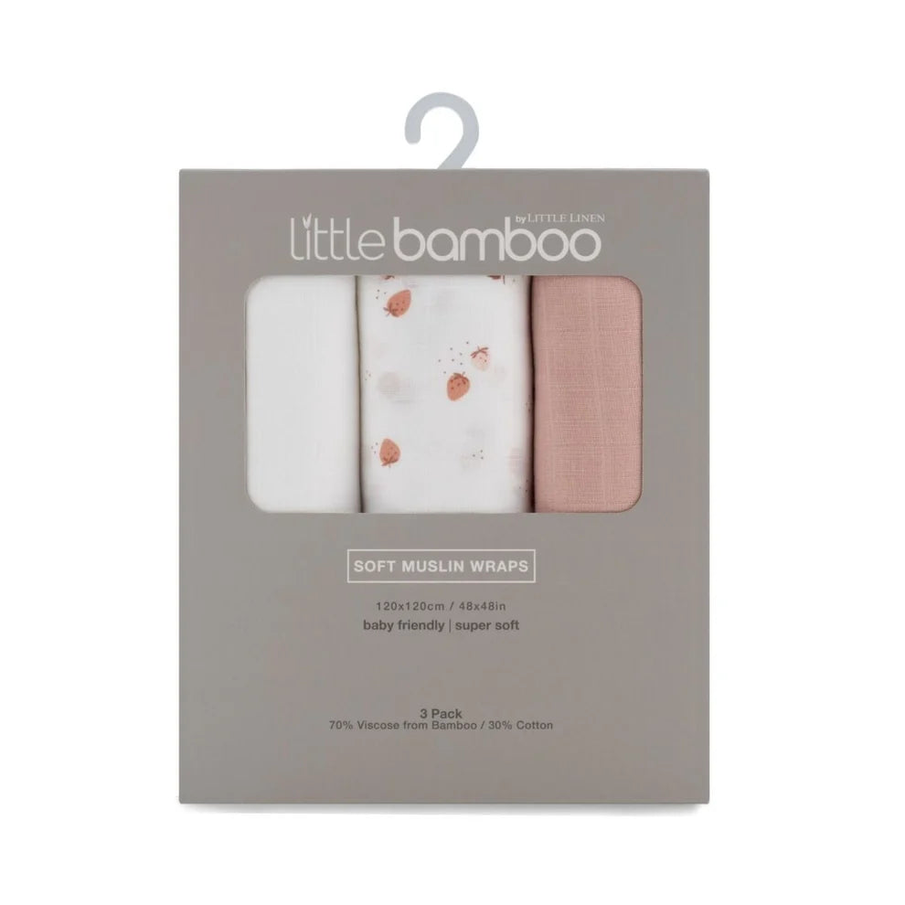 Muslin Swaddle 3pk – Dusty Rose