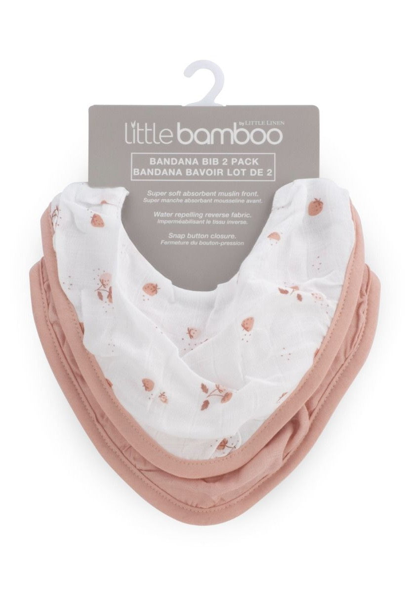 Muslin Bib 2 Pk - Dusty Rose