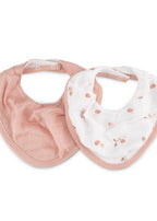 Muslin Bib 2 Pk - Dusty Rose
