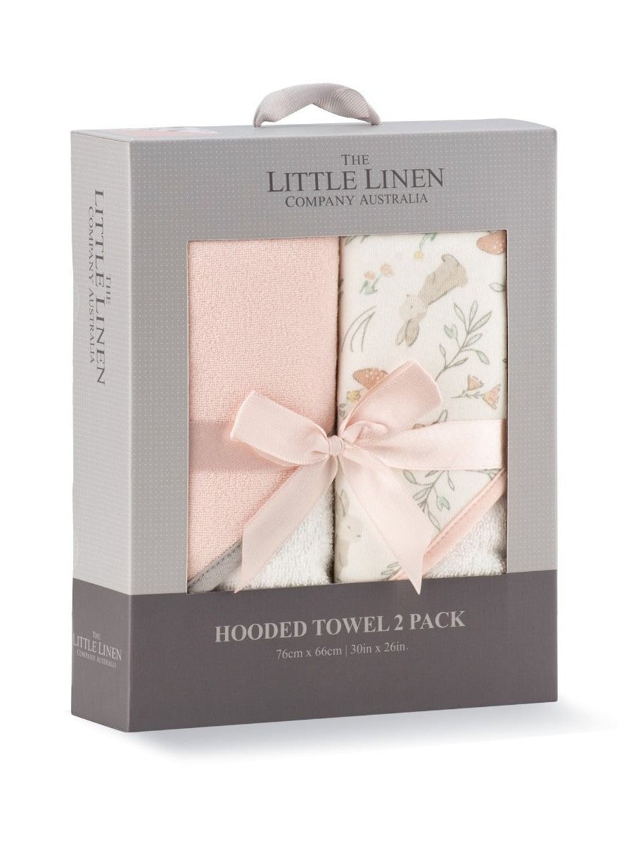 Little Linen Hooded Towel 2pk - Harvest Bunny