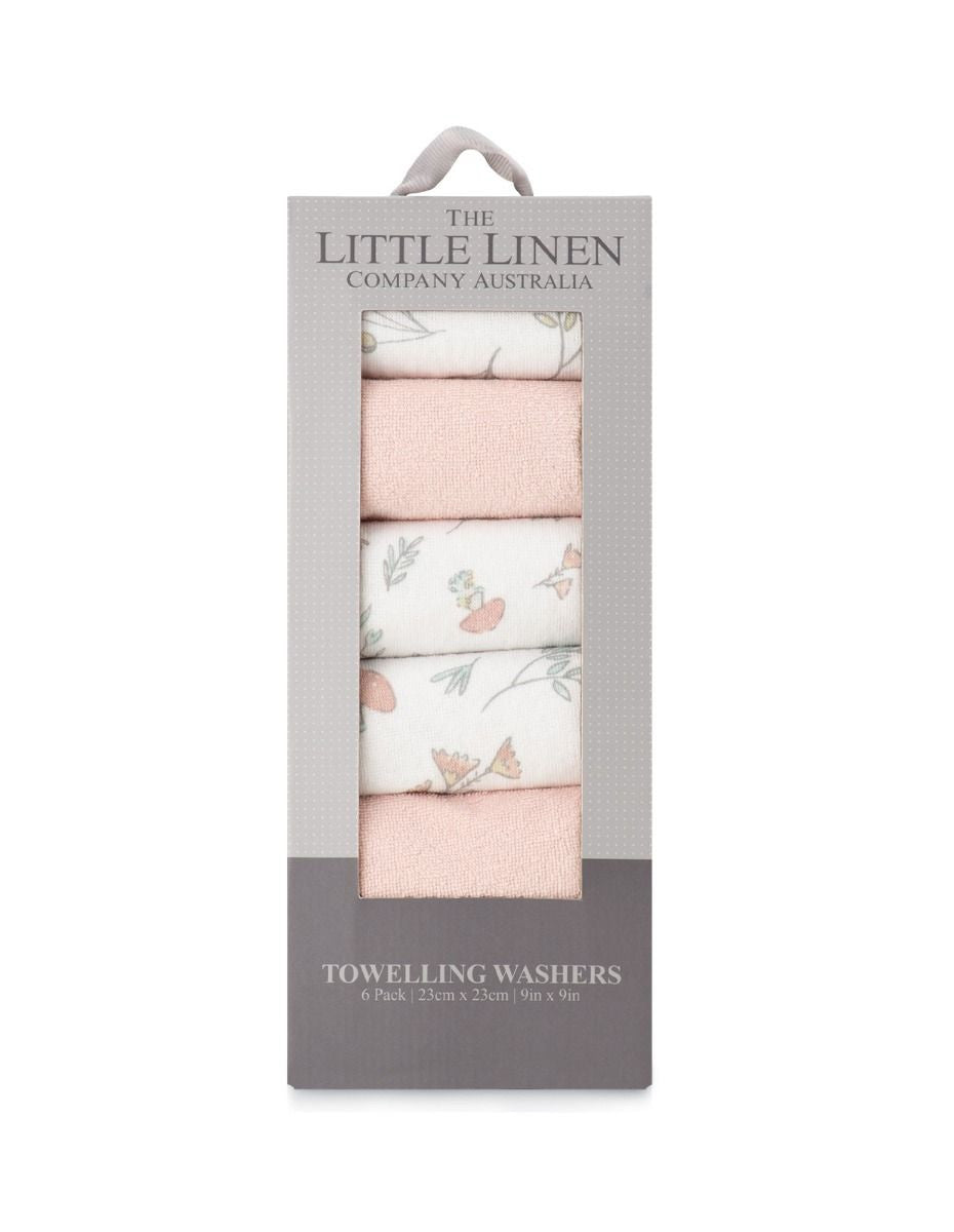Towelling Washer 6PK - Harvest Bunny