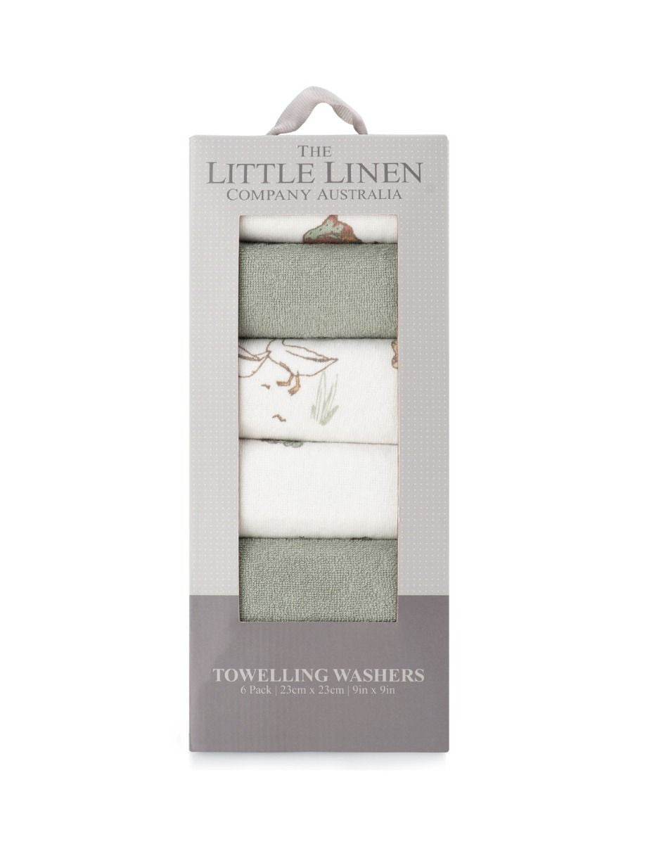 Towelling Washer 6PK - Farmyard Lamb