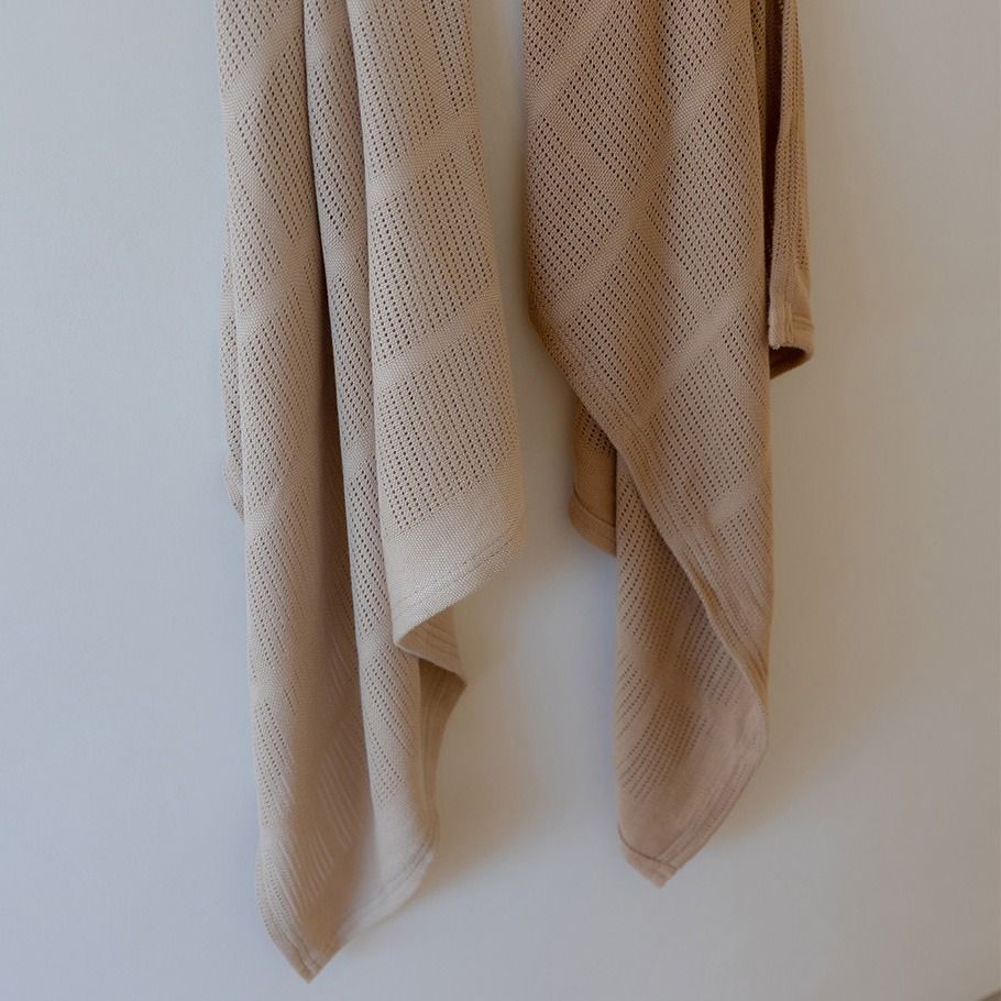 Little Bamboo Cellular Blanket 2Pk - Iced Coffee