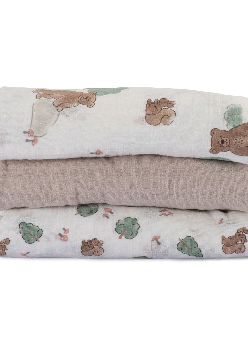 Muslin 3pk - Bushland Bear