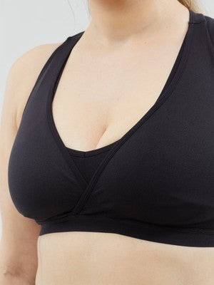 Lotus Hands Free Pumping Bra - Black by Cake Lingerie